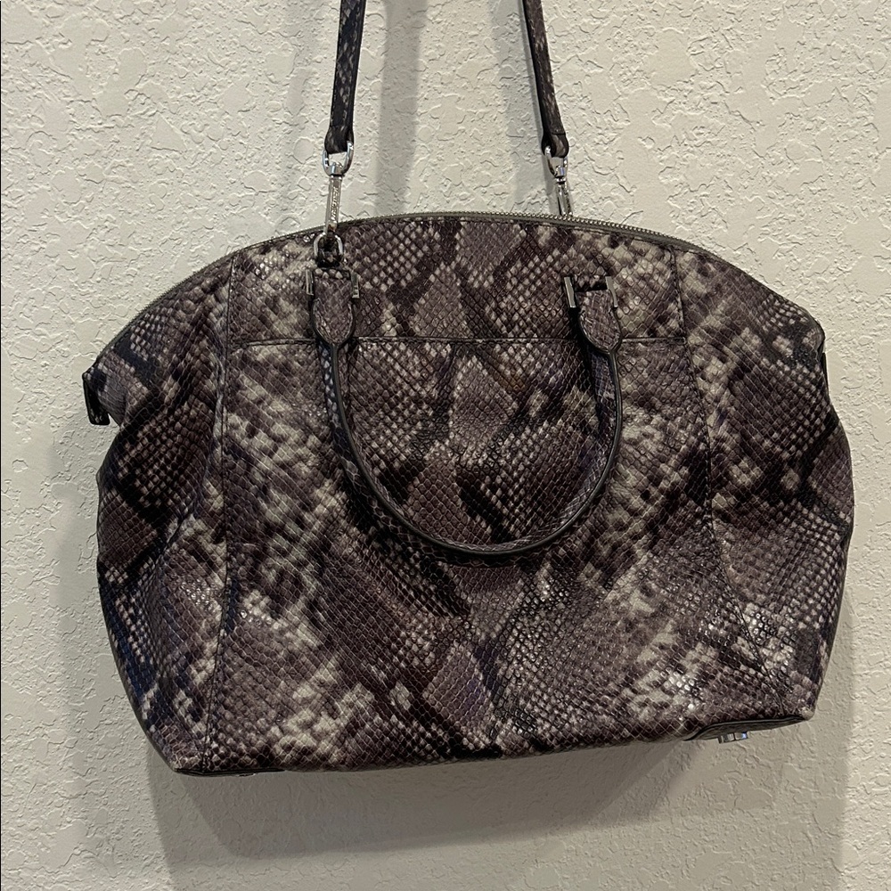 Michael Kors Riley Python Embossed Leather Satche… - image 8